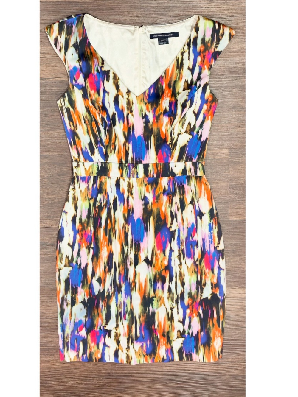 French Connection Abstract Mini Dress Multicolor XS Like New